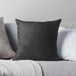 Pillow Black Crocodile Leather Print Throw Sofa Covers Custom Po