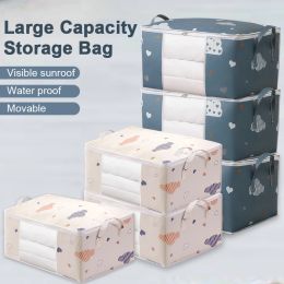 Bags Big Capacity Organiser Quilt Moisture Dustproof Clothes Storage Bag Visual Duvet Blanket Box Sorting Bags Household Moving Bags