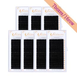 7 trays 16rows/case individual mink eyelash extensions supples False fake eyelash extension individual lashes false eyelashes 240422