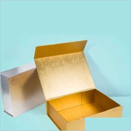 Plain Folding Wholesale Wrap Cardboard Rigid Boxes Magnetic Closure 6 Colors Available Packaging Hair Wigs Cosmetic Gift Box Dr Dh6fk Dhfk