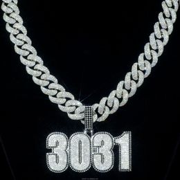 High End Original Iced Out Hip Hop Vvs Moissanite Diamond Chain Pendant Necklace Custom Sier Jewellery For Men