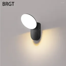 Wall Lamp BRGT IP65 LED Outdoor Waterproof Garden Lights Sensor 12W Aluminum Human Body Induction Stairs Light Indoor Lighting