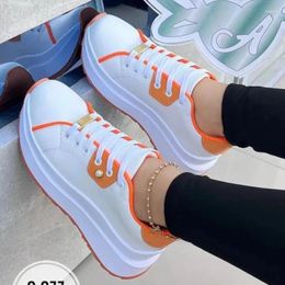 Casual Shoes Women's Vulcanize 2024 Autumn High Quality Lace Up For Women Round Toe Mixed Colors Sport Platform