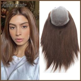 Toppers Full PU V Loop Straight Women Topper Wig 100% Human European Hair Women Toupee Natural Hairline Blonde Colour Replacement Systems