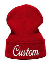 DIY Personality Design Custom LOGO Autumn Winter Solid Color Knit Hats Skullies Beanies For Men Women Team Brand Customize Caps7765165