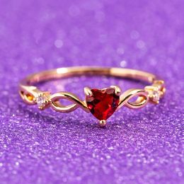 Bands New Fashion Crystal Twist Classical Heart Wedding Rings For Women Gold Colour elegant Engagement Rings Tiny Zircon gift Jewellery