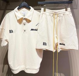 Men's Tracksuits Summer Shorts and T Shirt High Street Embroidery Loose Sports Two-piece Set