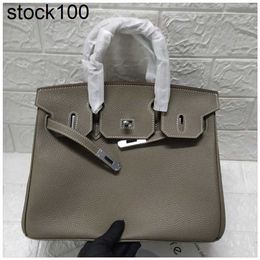 Platinum Handbag 2024 Milk Shake White Bag Togo Calf Head Layer Large Handheld Lock Mouth Women's Handmade Genuine Leather