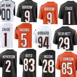 Football Jersey Joe Burrow Chris Evans Ja'Marr Chase Sam Hubbard Tyler Boyd Logan Wilson Cam Taylor-Britt Tee Higgin Dax Hill BJ Hill Trayveon Williams