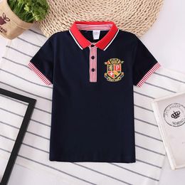 2-8 Years Kids Polo Shirt Lapel Collar Boy Shirts Children Clothes Wear Stripe Style Baby Boys Sports Tops for Teens 240511