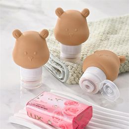 Storage Bottles Portable Bear Silicone Travel Bottle Refillable Lotion Leakproof Shampoo Container Squeeze Tube Empty