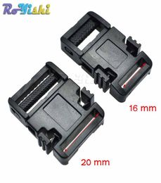 100pcslot 58quot 34quot Plastic Side Release Buckles For Paracord Survival Bracelets Black Webbing 16mm 20mm9814611