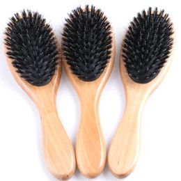 Brushes FREE Shipping 15 Pieces Varnish OR Dark Brown Colour woodenhandle boar bristle hair brush with plastic pin