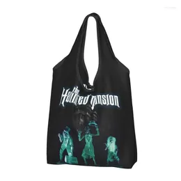 Storage Bags Recycling The Haunted Mansion Shopping Bag Women Tote Portable Grim Grinning Ghost Grocery Shopper