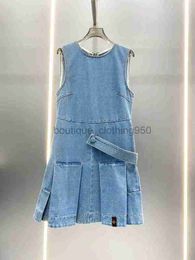 Luxury Designer Dresses Summer New Women Dress 2024ss side tank top dress high version twill denim material Womens Clothing