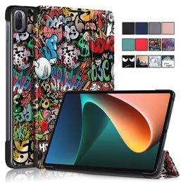 CPUs for Xiaomi Pad 5 Case 11 Inch Magnetic Shockproof Tablet Cover for Xiaomi Mi Pad 5 Pro 2021 Painted Trifold Shell+film+stylus