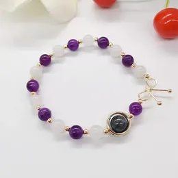 Strand Charm White Moonlight Amethyst Distance Bracelet Resizable Length Weave Rope Bangle For Women&Men Trendy Delicate Jewellery 2024