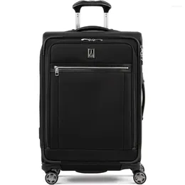 Suitcases Platinum Elite Softside Expandable Checked Luggage 8 Wheel Spinner Suitcase TSA Lock Men And Women 25-Inch