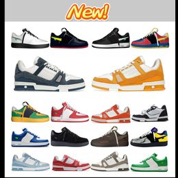 Casual Shoes Low Men Women Color Block Black White Green Blue Suede Mens Womens Trainers Outdoor Sports Sneakers Walking Jogging
