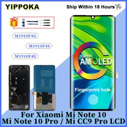 Screens Amoled 6.47" for Xiaomi Mi Note 10 Lcd Display Xiaomi Mi Note10 Pro Screen Digitizer for Xiaomi Mi Cc9 Pro Lcd with Side Button