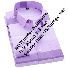 Men's Dress Shirts Non Iron Standard-fit Basic Shirt Formal Business Cotton Male Long Sleeve Work Office Print XXXL Social