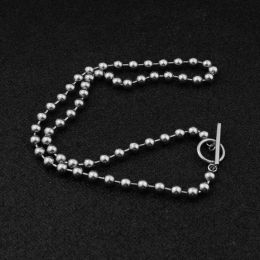 Clips 50cm Bead Chain Necklace Stainless Steel Necklaces For Women Men Accessories OT Buckle Fashion Jewellery 2021 Trend Couple Gift