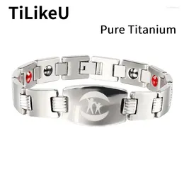 Choker Europe America Men Titanium Bracelet Negative Ions Far Infrared Magnetic Skin-friendly Health Anti-allergy