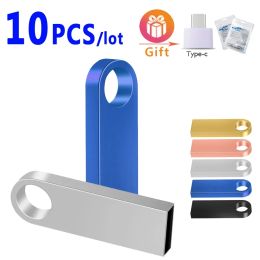 Drives 10pcs Cle USB 2.0 mini flash disk metal pen drive 64GB key Usb pendrive USB flash drive memory stick 4GB 16GB 32GB 128 GB USB