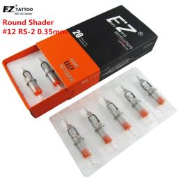 Needles EZ Revolution Tattoo Needles Cartridge Round Shaders #12 0.35mm Medium Taper for Cartridge Machine and Grips 20 pcs /box