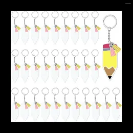 Keychains 120 Pcs Acrylic Pencil With Key Rings Tassels Chain For Craft Bulk Keychain Kit B