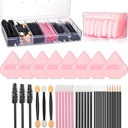 218pcs Disposable Tool Kit professional Makeup Tools Set,triangle Soft Powder Puff / Brow Brush/mascara Brush