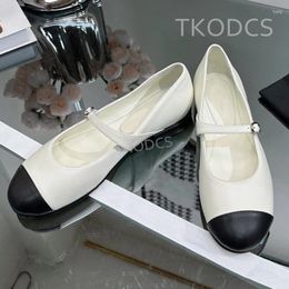 Casual Shoes Elegant Women High Quality Genuine Leather Comfy Fashion Mix Color Mary Janes Shallow Buckle Strap Luxury Loafers