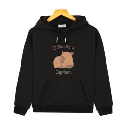 Sets Capybara Hoodies Chilin Like A Sweatshirts Kids Long Sleeves Tops Children Pullover Girl Clothing Y2k Clothes Baby Boy Clothes