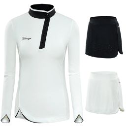 Shorts Women Skort Golf Skirt Sets Spring Autumn Sportswear Long Sleeve Shirts Ladies Slim Badminton Sports Golf Apparels