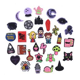 halloween tarot witch sister Anime charms wholesale childhood memories funny gift cartoon charms shoe accessories pvc decoration buckle soft rubber clog charms