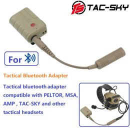 Earphones TACSKY Tactical Comtac Headphone Bluetooth Adapter for PELTOR MSA TACSKY AMP Tactical Headset Sordin Airsoft Shooting Headset