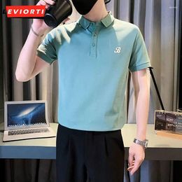 Men's Polos 2024 Summer High End Embroidered POLO Shirt Short Sleeve Slim Fit T-shirt Fashion Casual Business Top M-4XL