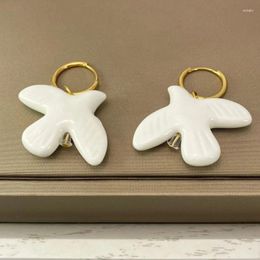 Hoop Earrings Ukraine Ceramic Bird High-grade White Pendant Jewellery DIY Fashion Lady/girl