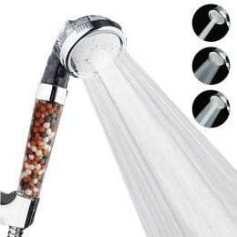 Purifiers New 3 Functions High Pressure SPA Shower Head Water Saving Handheld Rainfall Bathroom Accessories Anion Filter Shower