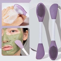 Scrubbers Doubleheaded Mask Brush Silicone Face Wash Brush Mud Membrane Special Scraper Coated Beauty Salon Facial Cleansing Tools