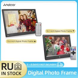 Frame Andoer 15.6"/ 10.1" Digital Photo Frame Desktop Electronic Album IPS Screen Support Photo/Video/Music/Clock/Calendar Function