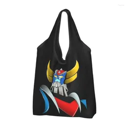 Storage Bags Goldorak Ufo Robot Grendizer Grocery Shopping Bag Custom Shopper Tote Shoulder Big Capacity Portable Handbag