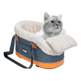 Dog Carrier Console Car Seat Soft Armrest Pet Cat Travel Bags With Straps Storage Pocket Safety For Small