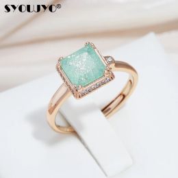 Bands SYOUJYO Luxury Snowflake Cubic Zirconia Ring for Women Size Adjustable 585 Gold Colour Party Wedding Fine Jewellery