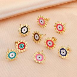 Stud Earrings 2024 Arrivals Fashion Colour Gear Eye For Women Personalised Jewellery Party Gift