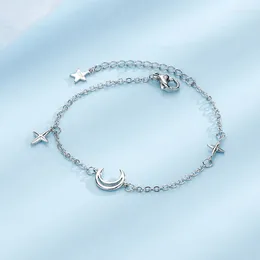 Link Bracelets Star Tassels For Women Wedding Romantic Hollow Moon Simple Creativity Silver Colour Jewellery