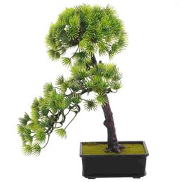 Decorative Flowers Simulation Welcome Pine Small Plants For Shelf Decor Artificial Bonsai Tree Desk Decorations House Fake Indoor