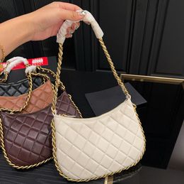 Designer Women Crossbody bag Genuine Leather hobo bag Lady Underarm Bag Purse Pouch Chain Messenger Bags Classical Letter Diamond Pattern