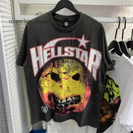 Hellstar T Shirt Designer Graphic Tee Clothing Clothes Hipster Washed Fabric Street Graffiti Lettering Foil Print Vintage Black Loose Fitting Plus Size 3956