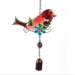 Decorative Figurines Retro Stained Glass Bird Wind Chimes Outdoor Indoor Metal Suncatcher Doorbell For Window Home Office Yard Patio Lawn